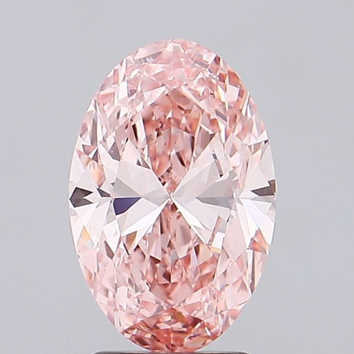 Lab-Grown Oval Diamond - 2.57 Carats, Fancy Vivid Pink Color, VS1 Clarity - Certified by IGI - Report Number: LG689506739