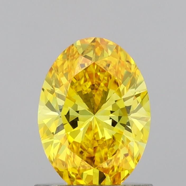 Lab-Grown Oval Diamond - 1.0 Carats, Fancy Vivid Yellow Color, VVS1 Clarity - Certified by IGI - Report Number: LG691539989
