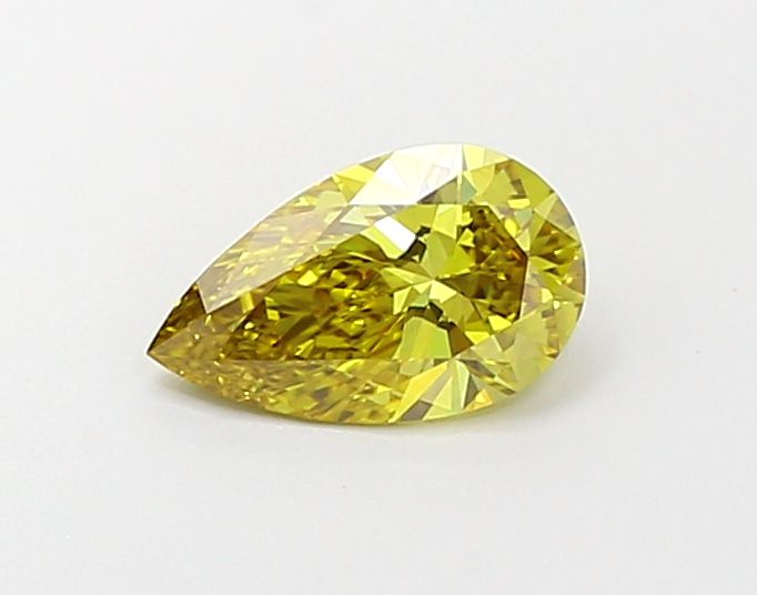 Lab-Grown Pear Diamond - 1.05 Carats, Fancy Vivid Brownish Yellow Color, VVS2 Clarity - Certified by IGI - Report Number: LG685575156