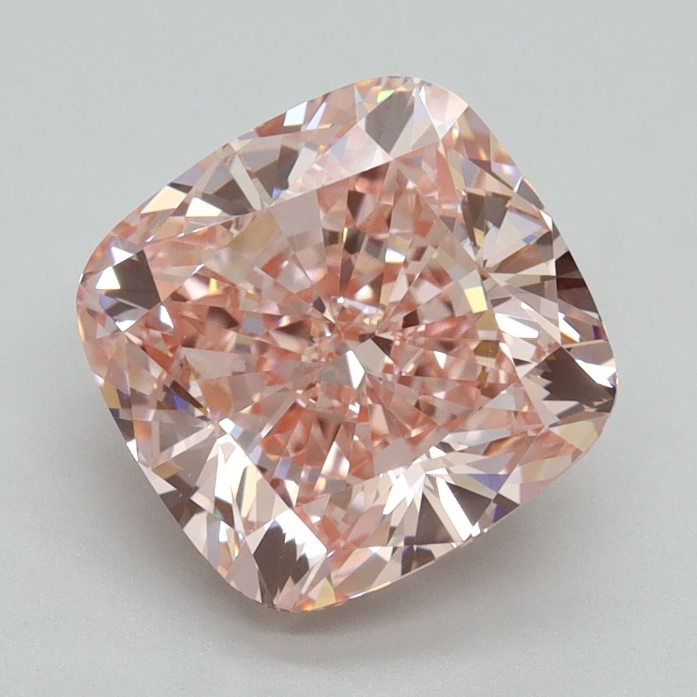 Lab-Grown Cushion Diamond - 4.03 Carats, Fancy Vivid Pink Color, VVS2 Clarity - Certified by IGI - Report Number: LG555274974