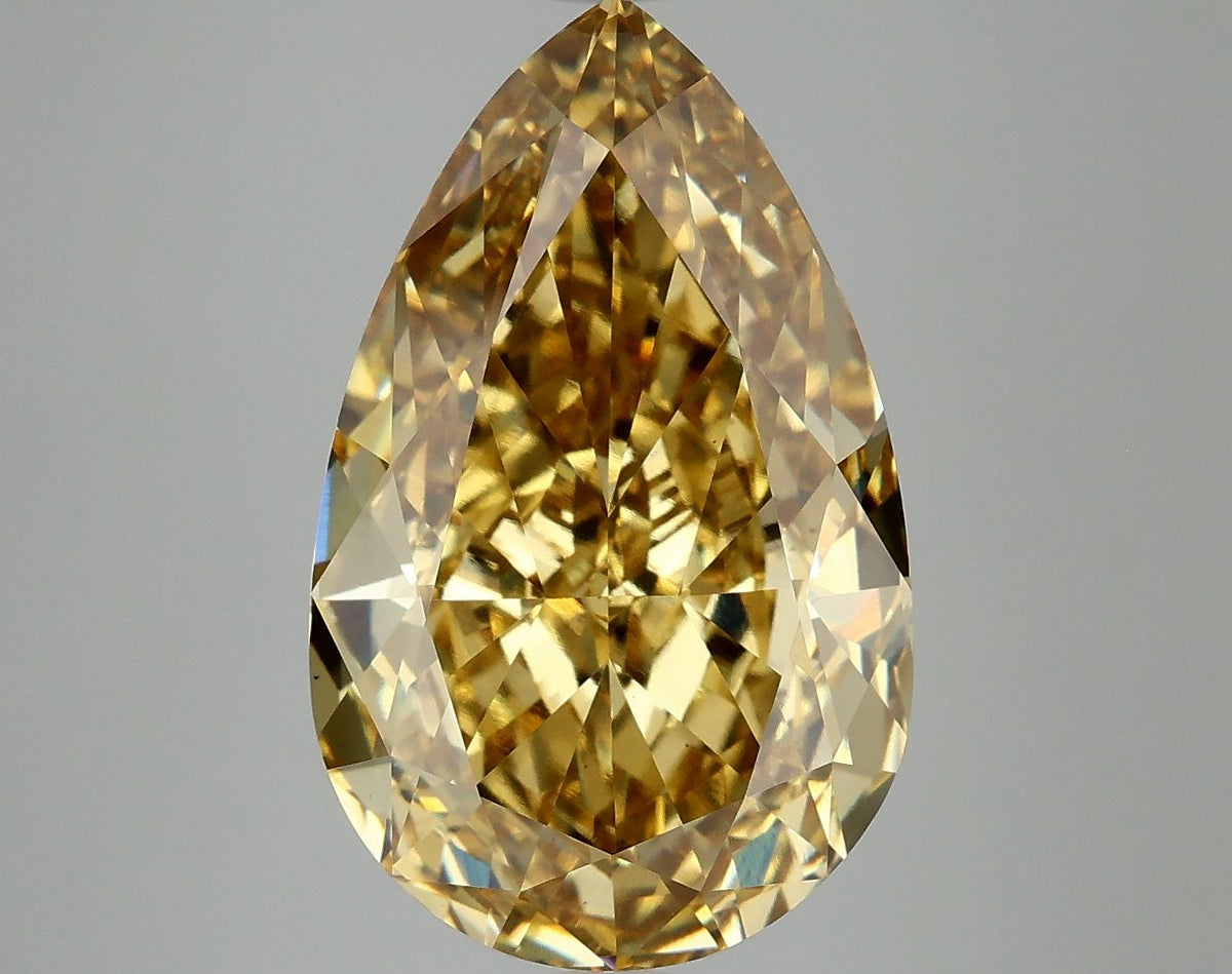 Lab-Grown Pear Diamond - 8.53 Carats, Fancy Vivid Yellow Color, VS2 Clarity - Certified by IGI - Report Number: LG670482644