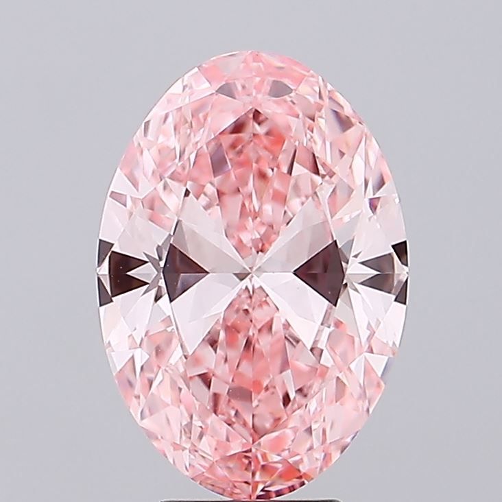 Lab-Grown Oval Diamond - 6.01 Carats, Fancy Vivid Pink Color, VS1 Clarity - Certified by IGI - Report Number: LG689507387