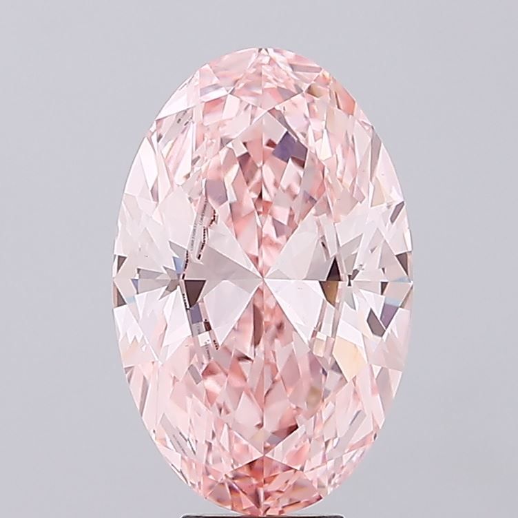 Lab-Grown Oval Diamond - 8.03 Carats, Fancy Vivid Pink Color, VS1 Clarity - Certified by IGI - Report Number: LG683566326