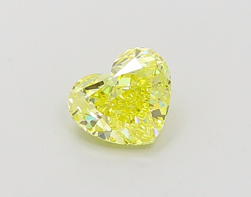Lab-Grown Heart Diamond - 1.09 Carats, Fancy Vivid Yellow Color, VVS2 Clarity - Certified by IGI - Report Number: LG660455198