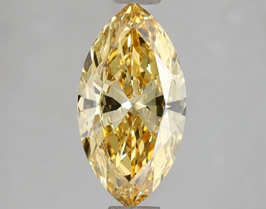 Lab-Grown Marquise Diamond - 1.31 Carats, Fancy Vivid Yellow Color, VVS2 Clarity - Certified by IGI - Report Number: LG662408639
