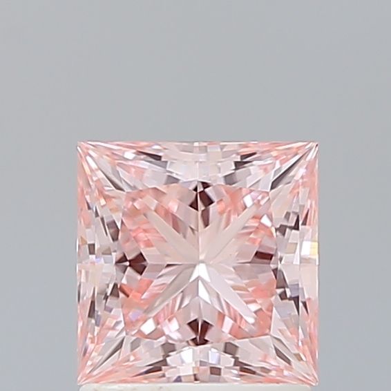 Lab-Grown Princess Diamond - 1.51 Carats, Fancy Intense Pink Color, VS1 Clarity - Certified by IGI - Report Number: LG650475780
