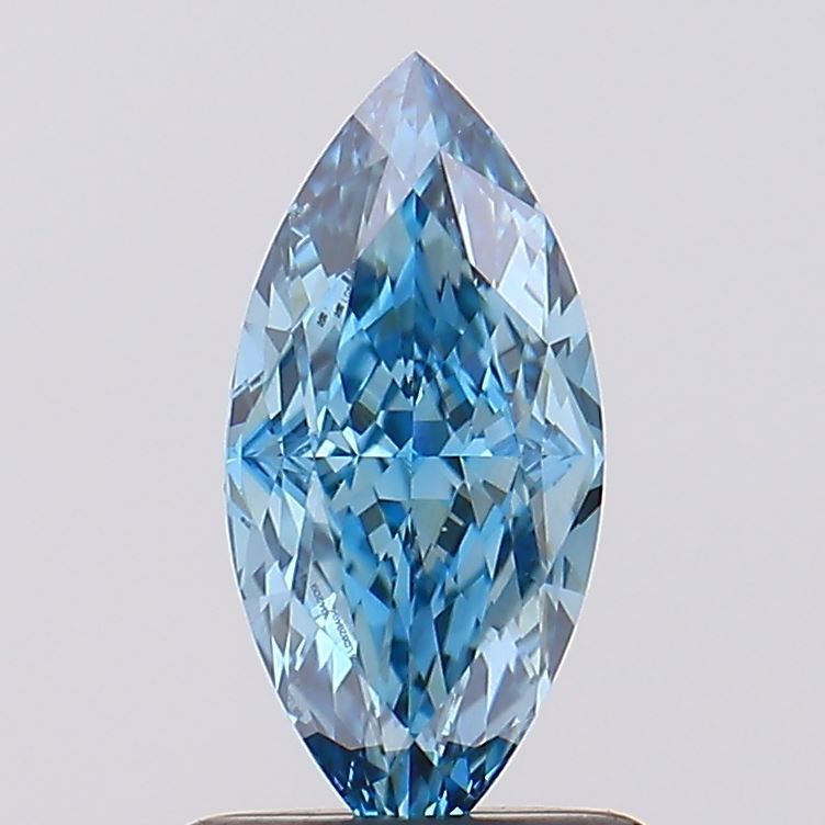 Lab-Grown Marquise Diamond - 1.03 Carats, Fancy Vivid Blue Color, VVS1 Clarity - Certified by IGI - Report Number: LG629494209