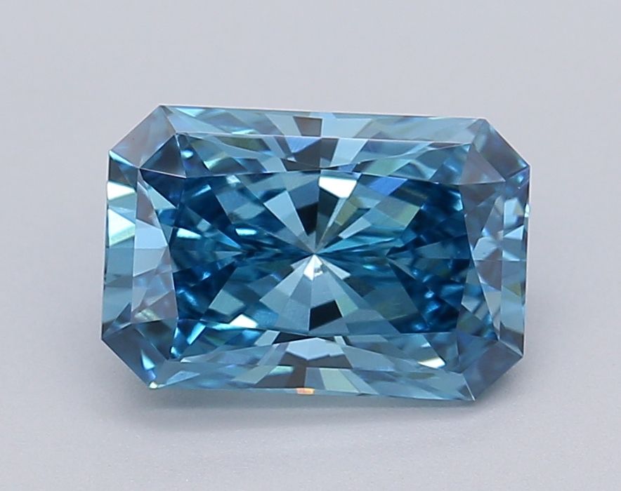 Lab-Grown Radiant Diamond - 1.51 Carats, Fancy Vivid Blue Color, VS1 Clarity - Certified by IGI - Report Number: LG615361323