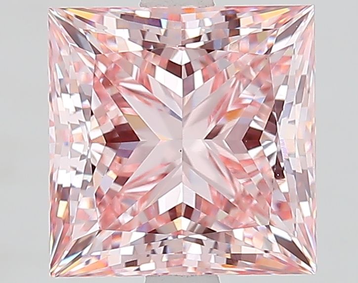 Lab-Grown Princess Diamond - 3.32 Carats, Fancy Intense Pink Color, VS1 Clarity - Certified by IGI - Report Number: LG633489365