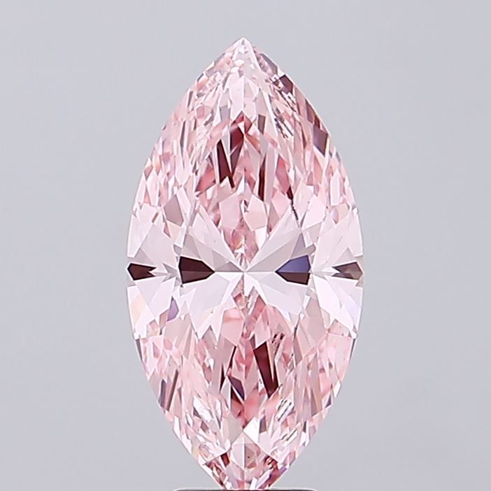 Lab-Grown Marquise Diamond - 6.07 Carats, Fancy Vivid Pink Color, VS1 Clarity - Certified by IGI - Report Number: LG687560580
