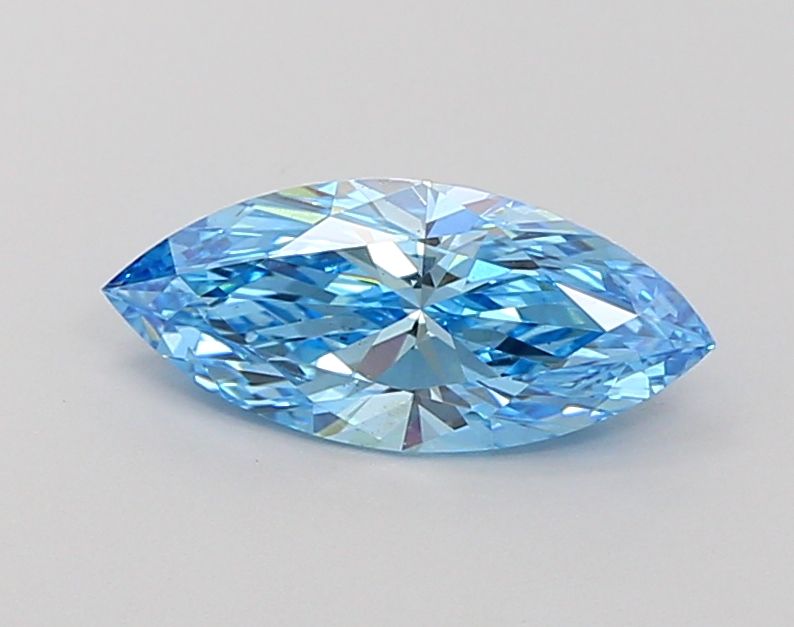 Lab-Grown Marquise Diamond - 1.15 Carats, Fancy Vivid Blue Color, VS1 Clarity - Certified by IGI - Report Number: LG667419023