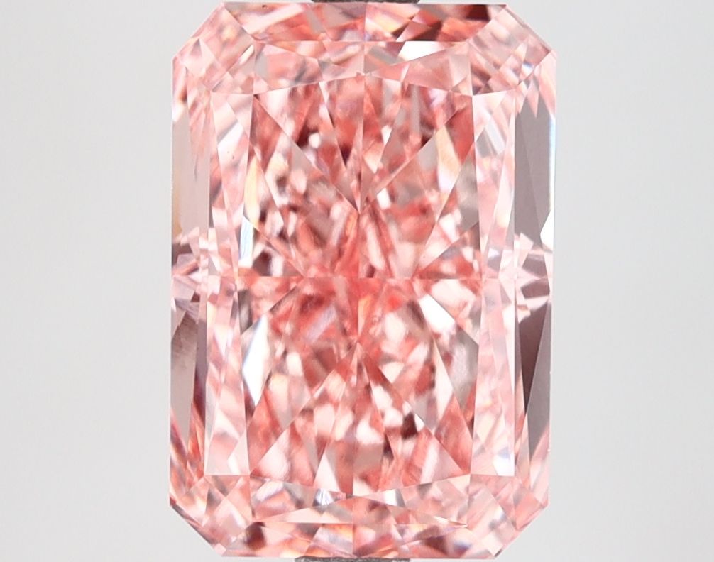 Lab-Grown Radiant Diamond - 3.56 Carats, Fancy Vivid Pink Color, VS1 Clarity - Certified by IGI - Report Number: LG629420722