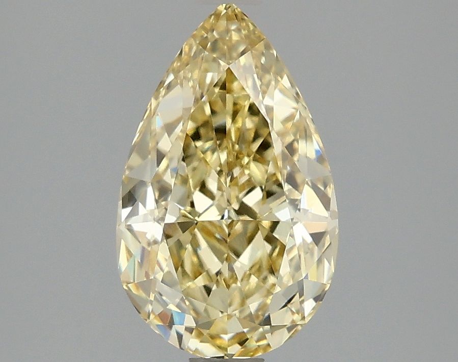 Lab-Grown Pear Diamond - 1.99 Carats, Fancy Intense Yellow Color, VVS2 Clarity - Certified by IGI - Report Number: LG663414727