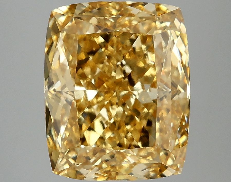 Lab-Grown Cushion Diamond - 5.0 Carats, Fancy Vivid Yellow Color, VVS2 Clarity - Certified by IGI - Report Number: LG663414691