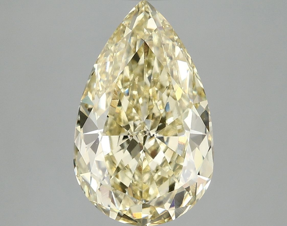 Lab-Grown Pear Diamond - 4.04 Carats, Fancy Intense Yellow Color, VVS2 Clarity - Certified by IGI - Report Number: LG692518944