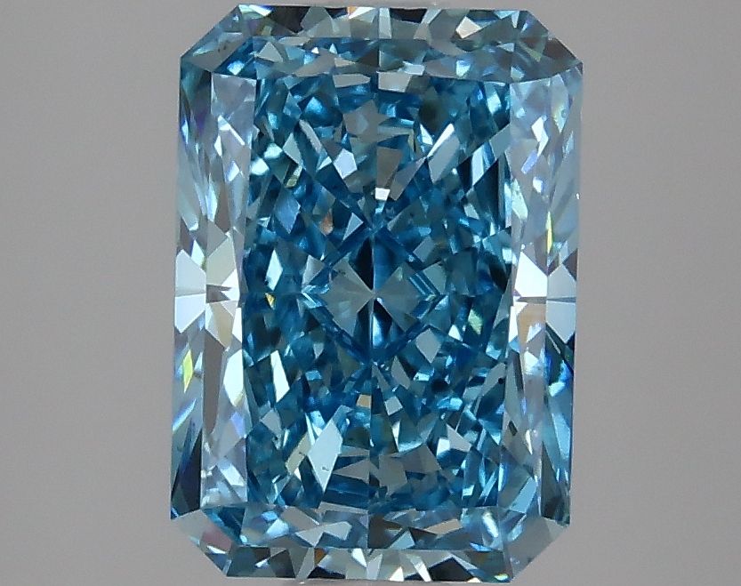 Lab-Grown Radiant Diamond - 2.52 Carats, Fancy Vivid Blue Color, VS2 Clarity - Certified by IGI - Report Number: LG625410030