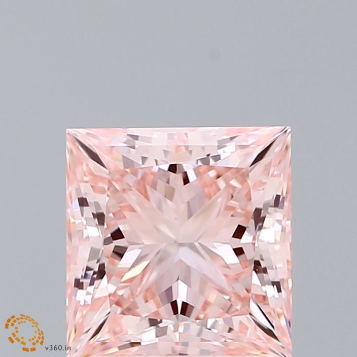 Lab-Grown Princess Diamond - 2.56 Carats, Fancy Intense Pink Color, VVS2 Clarity - Certified by IGI - Report Number: LG616404433