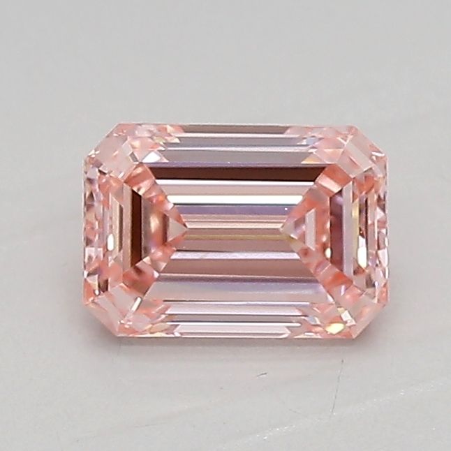 Lab-Grown Emerald Diamond - 0.72 Carats, Fancy Vivid Pink Color, VVS2 Clarity - Certified by IGI - Report Number: LG607316214