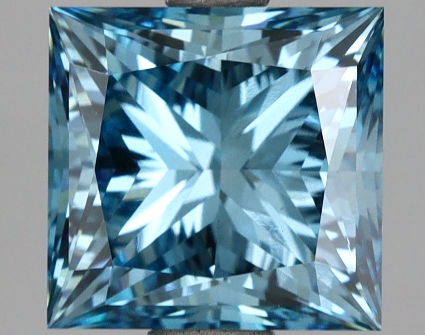 Lab-Grown Princess Diamond - 3.53 Carats, Fancy Vivid Blue Color, VS1 Clarity - Certified by IGI - Report Number: LG685535354