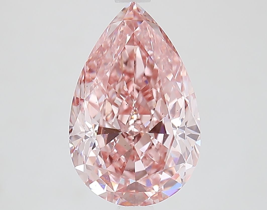Lab-Grown Pear Diamond - 3.55 Carats, Fancy Vivid Pink Color, VS1 Clarity - Certified by IGI - Report Number: LG662445415