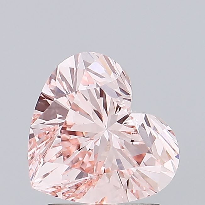 Lab-Grown Heart Diamond - 1.58 Carats, Fancy Intense Pink Color, VS1 Clarity - Certified by IGI - Report Number: LG647475693