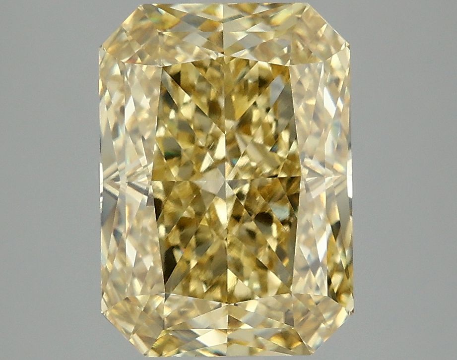 Lab-Grown Radiant Diamond - 3.98 Carats, Fancy Vivid Yellow Color, VVS2 Clarity - Certified by IGI - Report Number: LG670432914