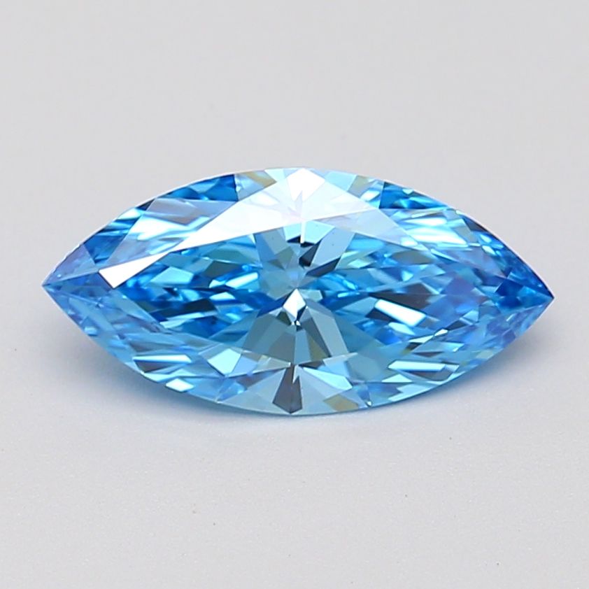 Lab-Grown Marquise Diamond - 1.05 Carats, Fancy Vivid Blue Color, VS1 Clarity - Certified by IGI - Report Number: LG687559739
