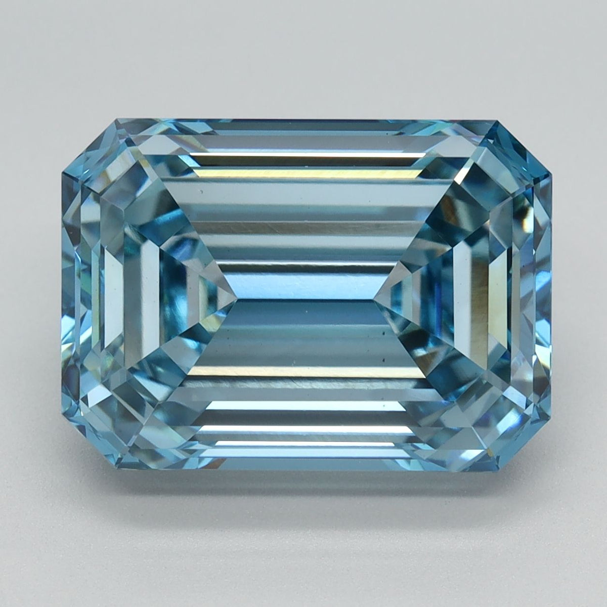 Lab-Grown Emerald Diamond - 6.2 Carats, Fancy Vivid Blue Color, VS1 Clarity - Certified by IGI - Report Number: LG574359280