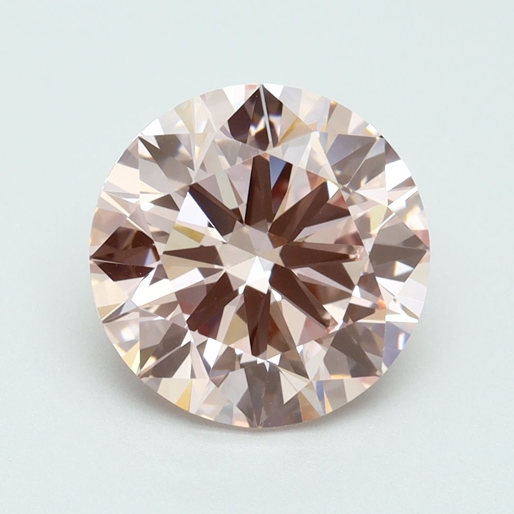 Lab-Grown Round Diamond - 3.04 Carats, Fancy Intense Pink Color, VVS2 Clarity - Certified by IGI - Report Number: LG616408252
