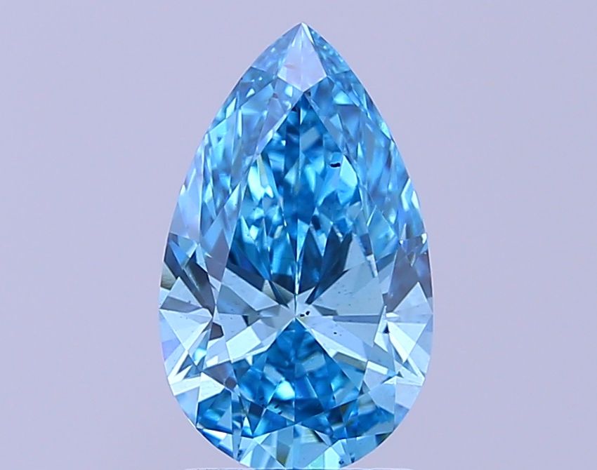 Lab-Grown Pear Diamond - 2.0 Carats, Fancy Vivid Blue Color, VS2 Clarity - Certified by IGI - Report Number: LG675571483