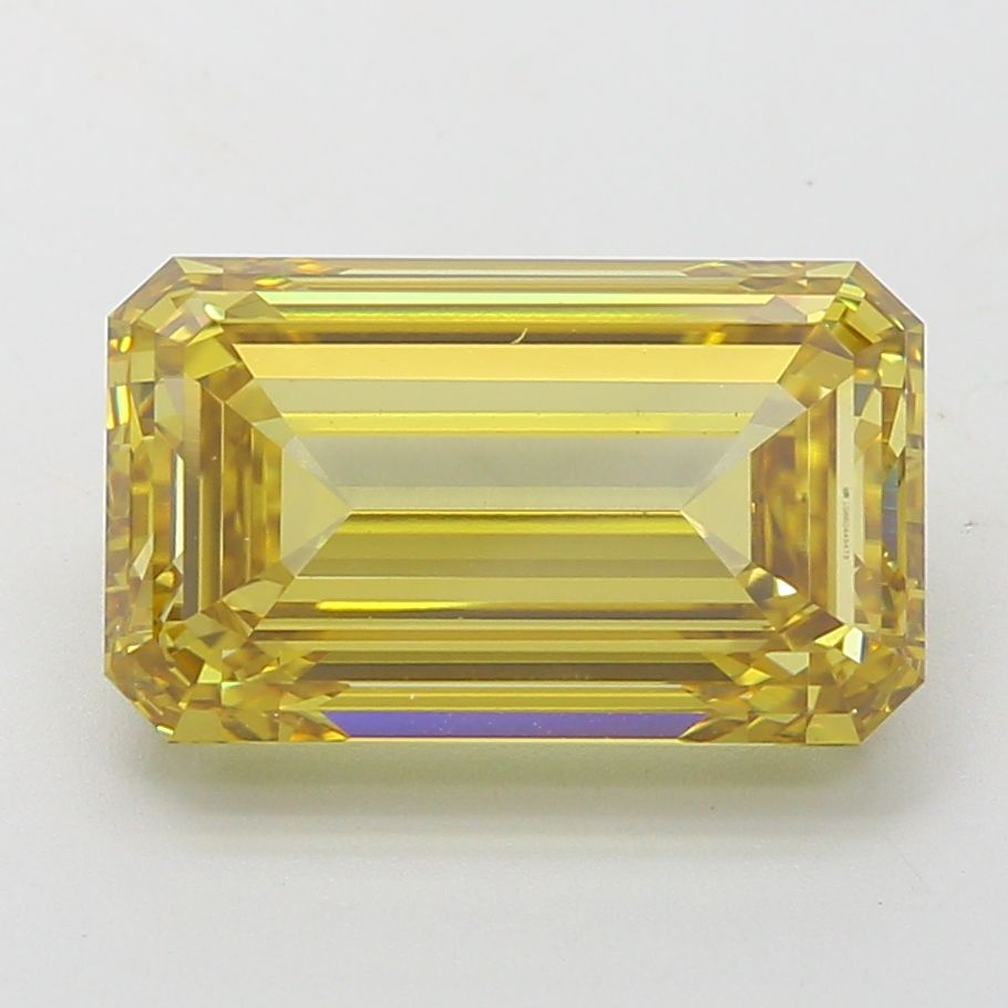 Lab-Grown Emerald Diamond - 7.53 Carats, Fancy Intense Yellow Color, VVS2 Clarity - Certified by IGI - Report Number: LG660445473