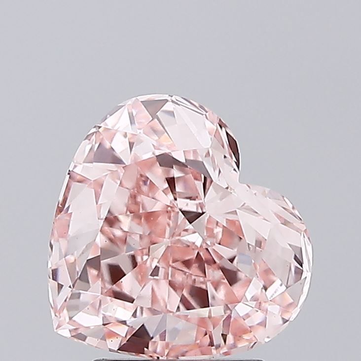 Lab-Grown Heart Diamond - 2.51 Carats, Fancy Intense Pink Color, VS1 Clarity - Certified by IGI - Report Number: LG658472047