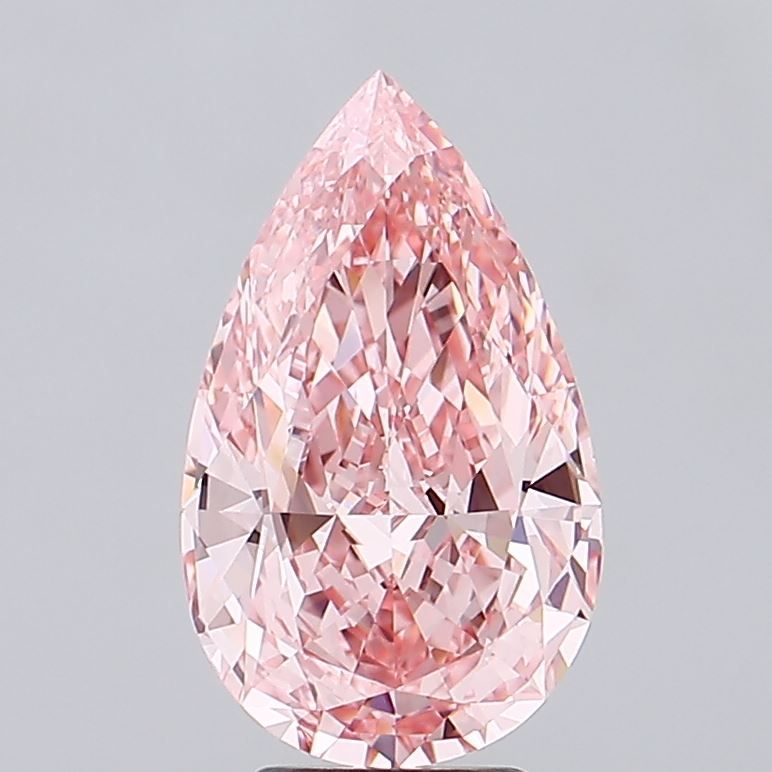Lab-Grown Pear Diamond - 4.53 Carats, Fancy Vivid Pink Color, VVS2 Clarity - Certified by IGI - Report Number: LG689506737