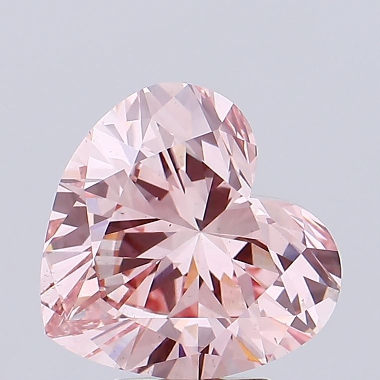 Lab-Grown Heart Diamond - 4.04 Carats, Fancy Vivid Pink Color, VS2 Clarity - Certified by IGI - Report Number: LG611353225