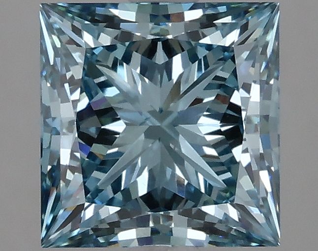 Lab-Grown Princess Diamond - 2.37 Carats, Fancy Intense Blue Color, VS2 Clarity - Certified by IGI - Report Number: LG633407253