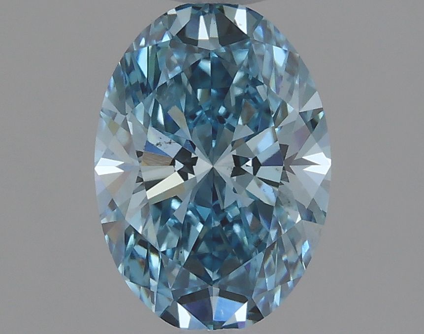 Lab-Grown Oval Diamond - 1.01 Carats, Fancy Vivid Blue Color, VS1 Clarity - Certified by IGI - Report Number: LG629497895