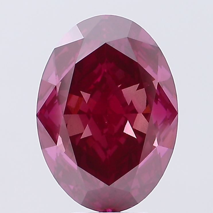 Lab-Grown Oval Diamond - 8.02 Carats, Fancy Vivid Pink Color, VS1 Clarity - Certified by IGI - Report Number: LG678508372