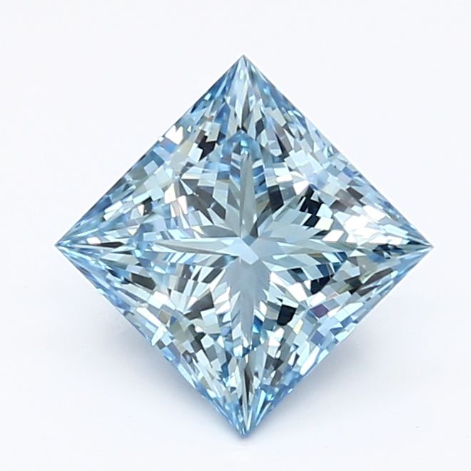 Lab-Grown Princess Diamond - 1.3 Carats, Fancy Vivid Blue Color, VS1 Clarity - Certified by IGI - Report Number: LG629484091