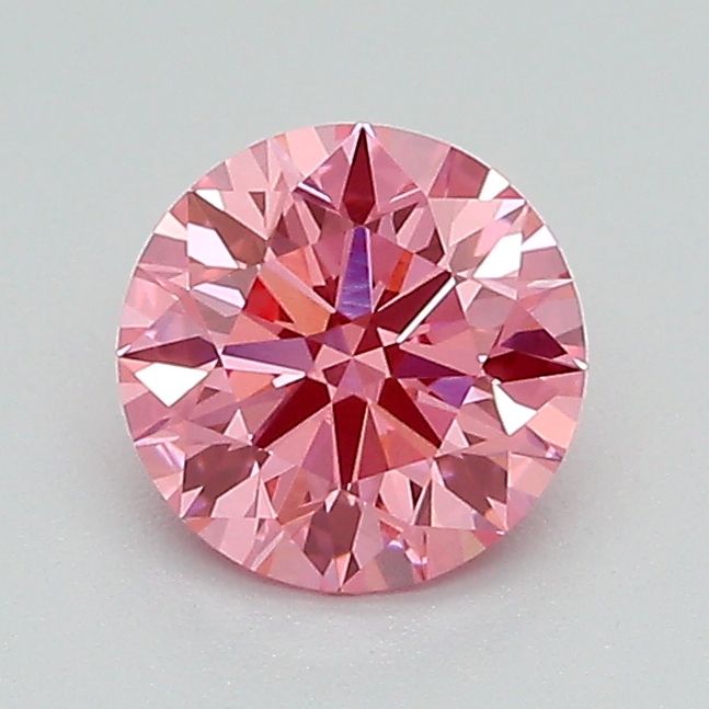 Lab-Grown Round Diamond - 0.85 Carats, Fancy Vivid Pink Color, VVS2 Clarity - Certified by IGI - Report Number: LG652476086