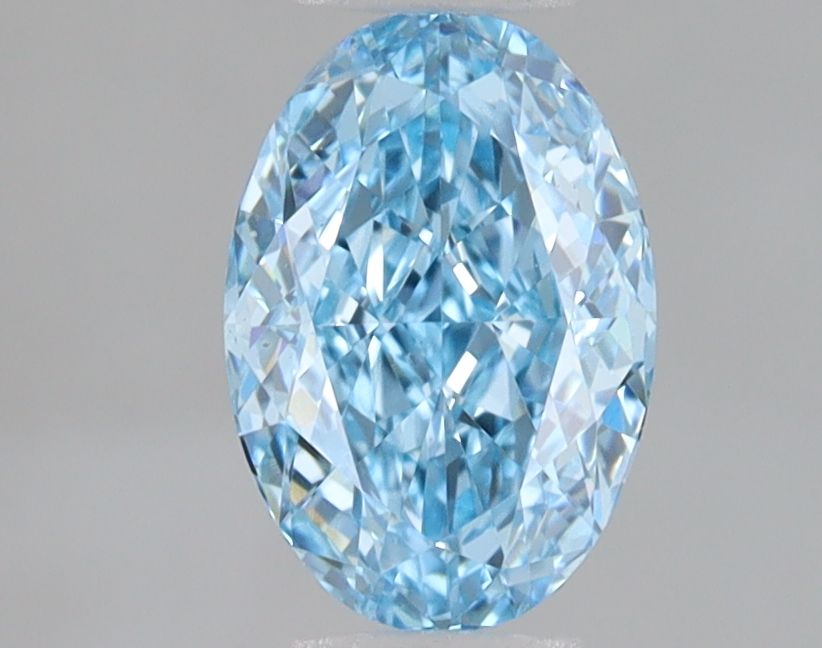 Lab-Grown Oval Diamond - 1.02 Carats, Fancy Vivid Blue Color, VVS2 Clarity - Certified by IGI - Report Number: LG678569020