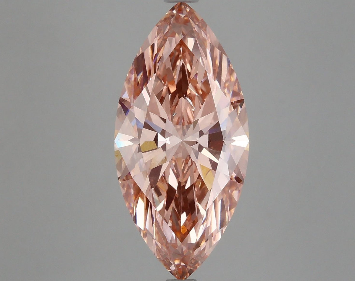 Lab-Grown Marquise Diamond - 4.18 Carats, Fancy Intense Pink Color, VS2 Clarity - Certified by IGI - Report Number: LG621451450