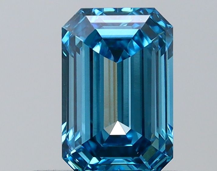 Lab-Grown Emerald Diamond - 0.85 Carats, Fancy Vivid Blue Color, VS1 Clarity - Certified by IGI - Report Number: LG687573676