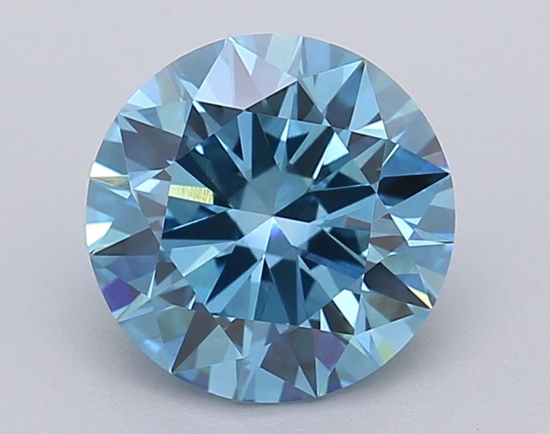 Lab-Grown Round Diamond - 1.53 Carats, Fancy Vivid Blue Color, VVS2 Clarity - Certified by IGI - Report Number: LG615361355