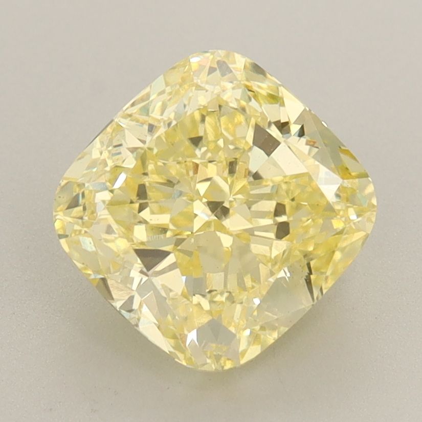 Lab-Grown Cushion Diamond - 2.51 Carats, Fancy Vivid Yellow Color, VS1 Clarity - Certified by IGI - Report Number: LG648450034