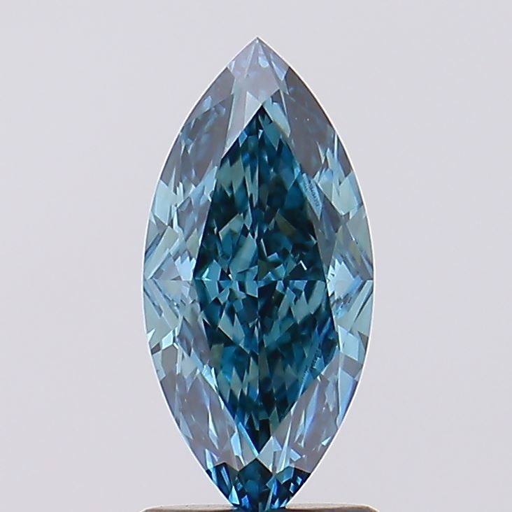Lab-Grown Marquise Diamond - 1.62 Carats, Fancy Vivid Blue Color, VS1 Clarity - Certified by IGI - Report Number: LG629494212