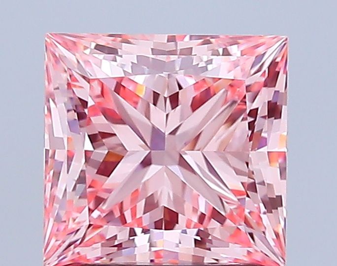 Lab-Grown Princess Diamond - 3.01 Carats, Fancy Vivid Pink Color, VS1 Clarity - Certified by IGI - Report Number: LG684508786
