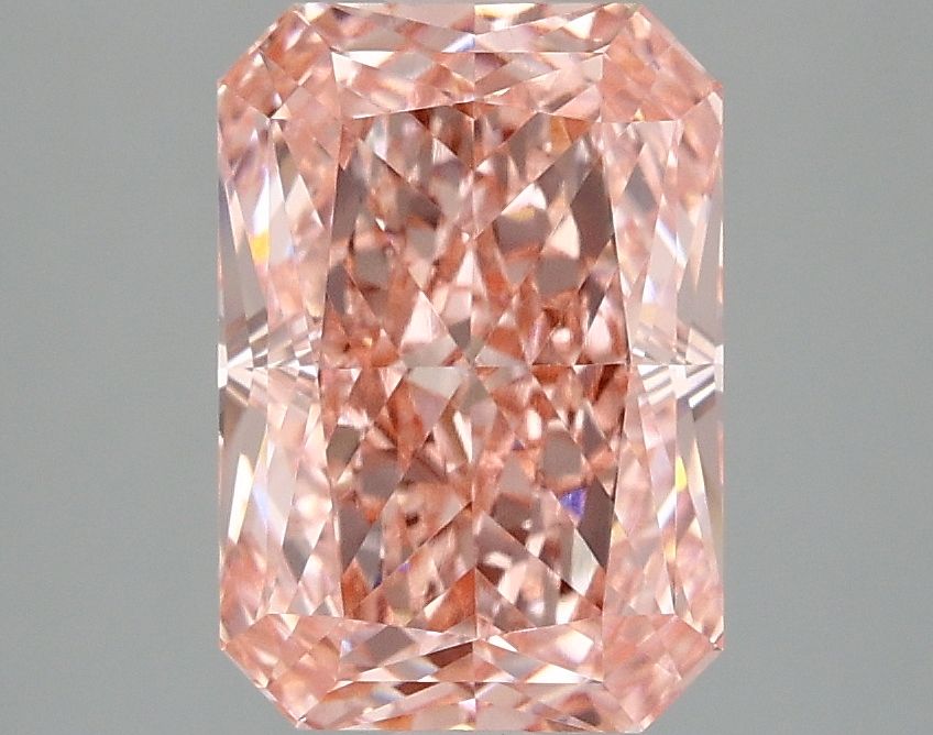 Lab-Grown Radiant Diamond - 3.04 Carats, Fancy Vivid Pink Color, VVS2 Clarity - Certified by IGI - Report Number: LG677579598