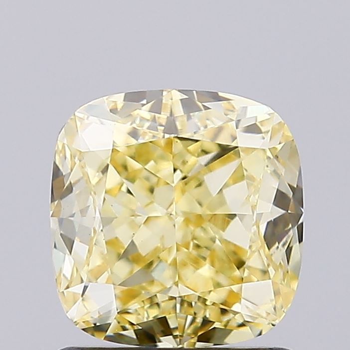 Lab-Grown Cushion Diamond - 1.5 Carats, Fancy Intense Yellow Color, VVS2 Clarity - Certified by IGI - Report Number: LG656482063