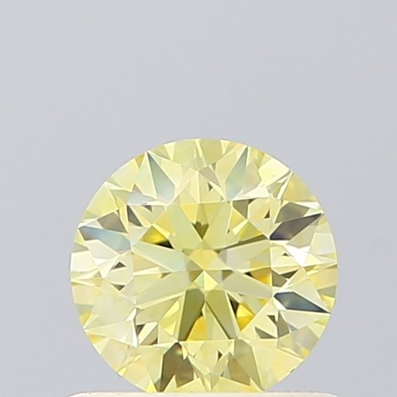 Lab-Grown Round Diamond - 0.56 Carats, Fancy Intense Yellow Color, VS1 Clarity - Certified by IGI - Report Number: LG619456550