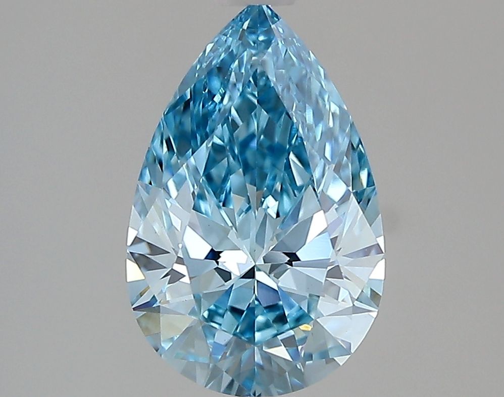 Lab-Grown Pear Diamond - 1.54 Carats, Fancy Vivid Blue Color, VVS2 Clarity - Certified by IGI - Report Number: LG639447683